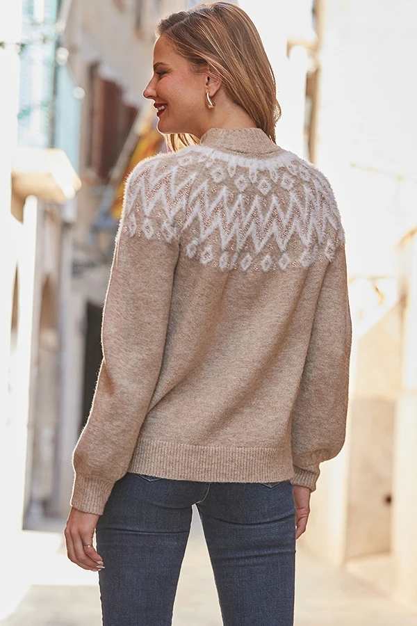 Taupe Fairisle Super Cosy Jumper 6 Taupe Fairisle Super Cosy Jumper - Image 4