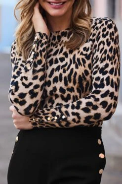 Leopard Print Button Cuff Crew Neck Jumper 12 Leopard Print Button Cuff Crew Neck Jumper -Sosandar Fashion Store web 2501 09 s25tk271ld0001 s25bw002be0003 a24ow052be0003 09 202 rt
