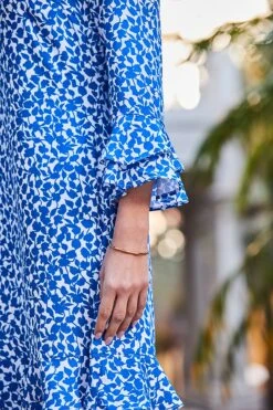 Blue Ditsy Floral Print Ruffle Hem Shift Dress 11 Blue Ditsy Floral Print Ruffle Hem Shift Dress -Sosandar Fashion Store web 2501 23 s24dw190blan02 23 136