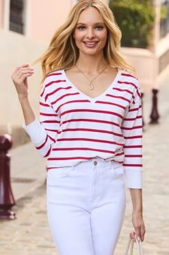 Red & White Stripe Top 12 Red & White Stripe Top -Sosandar Fashion Store web 2501 28 dytoj006rdst01 28 106