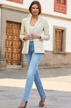 Ecru Premium Faux Leather Blazer 14 Ecru Premium Faux Leather Blazer -Sosandar Fashion Store web 2501 61 a23op003eu0001 61 015 rt