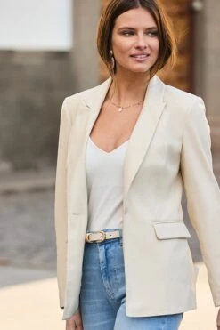 Ecru Premium Faux Leather Blazer 12 Ecru Premium Faux Leather Blazer -Sosandar Fashion Store web 2501 61 a23op003eu0001 61 041 rt