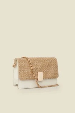 Natural & White Raffia Cross Body Bag 7 Natural & White Raffia Cross Body Bag -Sosandar Fashion Store web 2501 box s25ac035nl0003 2