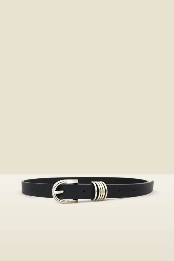 Black Leather Belt With Silver Hardware 4 Black Leather Belt With Silver Hardware - Image 2
