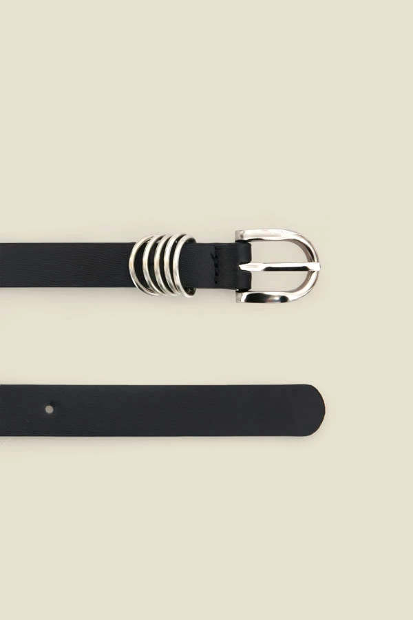 Black Leather Belt With Silver Hardware 6 Black Leather Belt With Silver Hardware - Image 4