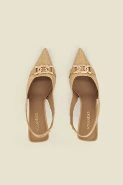 Raffia Slingback Court Shoe With Gold Detail 9 Raffia Slingback Court Shoe With Gold Detail -Sosandar Fashion Store web 2501 box s25fw006nl0003 4