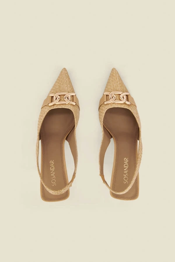 Raffia Slingback Court Shoe With Gold Detail 6 Raffia Slingback Court Shoe With Gold Detail - Image 4