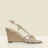 Champagne Gold Strappy Wedge Heel Sandals 1 Champagne Gold Strappy Wedge Heel Sandals -Sosandar Fashion Store web 2501 box s25fw012mc0003 1 2