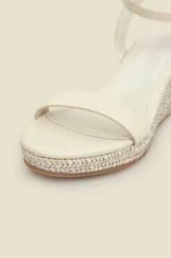 Ivory Leather Metallic Wedge Espadrilles -Sosandar Fashion Store web 2501 box s25fw015we0001 3