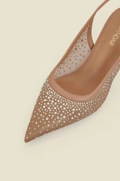 Nude Sparkle Slingback Court Heels -Sosandar Fashion Store web 2501 box s25fw019nl0002 3