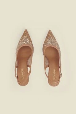 Nude Sparkle Slingback Court Heels -Sosandar Fashion Store web 2501 box s25fw019nl0002 4