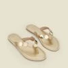 Gold Premium Leather Flip Flops -Sosandar Fashion Store web 2501 box s25fw020mc0003 2