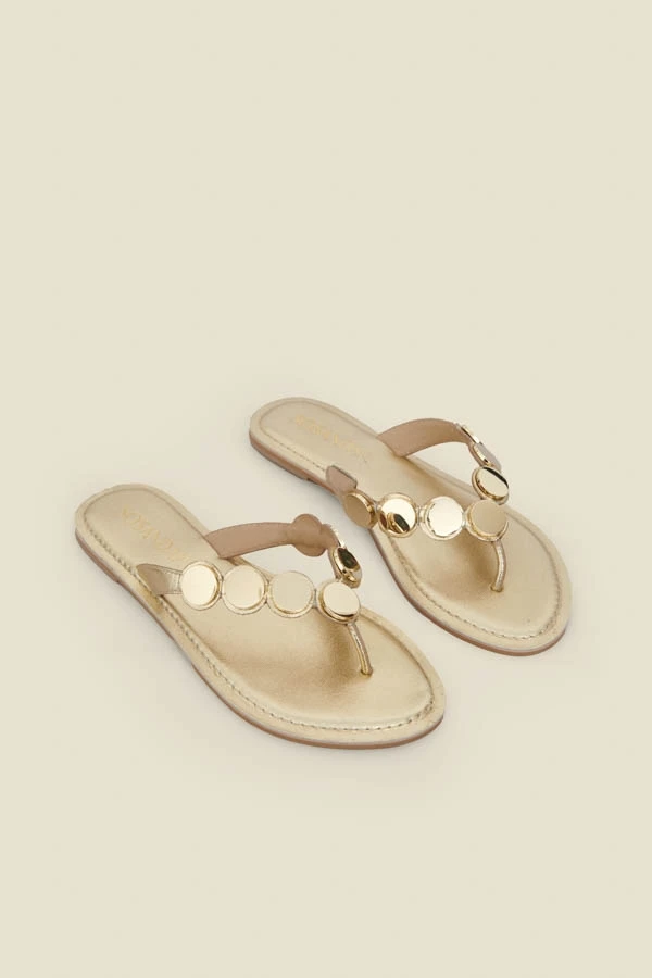 Gold Premium Leather Flip Flops 3 Gold Premium Leather Flip Flops