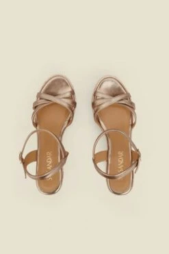 Alesia Champagne Gold Strappy Leather Wedge Espadrille 13 Alesia Champagne Gold Strappy Leather Wedge Espadrille -Sosandar Fashion Store web 2501 box s25fw030mc0005 4