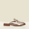 Champagne Gold Snaffle Trim Mule Loafer -Sosandar Fashion Store web 2501 box s25fw089cm0002 1