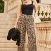 Petite Leopard Print Linen Blend Wide Leg Trousers -Sosandar Fashion Store web 2502 13 s25bw035bran01 13 028 1