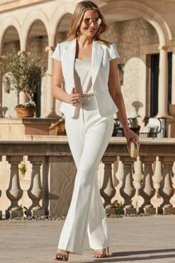 Ivory Kick Flare Trouser -Sosandar Fashion Store web 2502 33 s25ow030nl0006 s25bw007we0001 s25bw025we0001 33 061 1