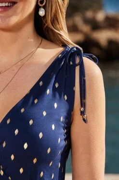 Navy Blue & Gold Metallic Spot Tie Waist Dress 10 Navy Blue & Gold Metallic Spot Tie Waist Dress -Sosandar Fashion Store web 2502 35 sedrj010bebe02 35 091