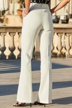 Ivory Kick Flare Trouser -Sosandar Fashion Store web 2502 54 setow022bk0001 s25bw025we0001 54 201