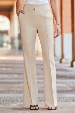 Natural Contour Waist Kick Flare Trouser -Sosandar Fashion Store web 2502 78 s25bw001nl0003 dytoj028wh0001 78 080