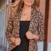 Leopard Print Linen Blend Blazer -Sosandar Fashion Store web 2502 84 s25ow018bran01 84 044 1