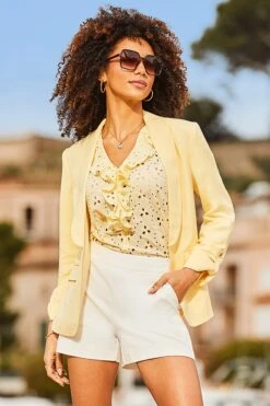 Lemon Yellow Linen Blend Blazer -Sosandar Fashion Store web 2503 09 setow016yw0003 s24bw066we0001 s25ow031ye0001 09 058 2 1