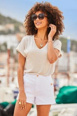 Champagne Gold Metallic Fluid T-Shirt