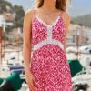 Pink Aztec Print Lace Trim Dress -Sosandar Fashion Store web 2503 14 s24rw029pk0020 14 104