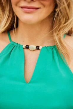 Jade Green Bead Detail Linen Blend Top 13 Jade Green Bead Detail Linen Blend Top -Sosandar Fashion Store web 2503 22 setow019gn0028 22 240 rt