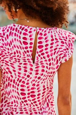 Cherry Blossom Pink Print Shift Dress -Sosandar Fashion Store web 2503 40 s23dw156pkmm01 40 144