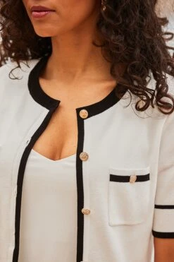 Ivory Contrast Trim Fine Knit Cardigan 11 Ivory Contrast Trim Fine Knit Cardigan -Sosandar Fashion Store web 2503 69 s25tk201nl0006 s25bw025we0001 69 306 rt