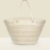 Ivory Metallic Fleck Chevron Woven Beach Bag 1 Ivory Metallic Fleck Chevron Woven Beach Bag -Sosandar Fashion Store web 2503 box s25ac144eu0001 1