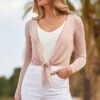 Blush Pink Soft Sparkle Tie Front Cardigan -Sosandar Fashion Store web 2504 040 s25tk404pk0014 s25bd016we0001 040 2162