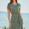 Sage Green Spot Print Tie Waist Shift Dress 2 Sage Green Spot Print Tie Waist Shift Dress -Sosandar Fashion Store web 2504 071 dydrj087gn0011 071 1701 bs 1