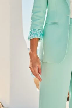 Mint Green Leopard Print Lining Blazer -Sosandar Fashion Store web 2504 24 a23bw043gn0026 a23ow066gn0026 0296 1