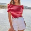 Red & White Striped Boat Neck Top 2 Red & White Striped Boat Neck Top -Sosandar Fashion Store web 2504 52 s25tk113rdwe01 s25bd018we0001 0056