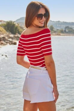 Red & White Striped Boat Neck Top -Sosandar Fashion Store web 2504 52 s25tk113rdwe01 s25bd018we0001 0140