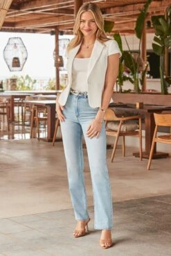 Ivory Cap Sleeve Premium Tailored Jacket -Sosandar Fashion Store web 2504 81 s25ow030nl0006 s24bd040dm001w 81 0030