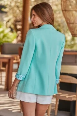 Mint Green Leopard Print Lining Blazer -Sosandar Fashion Store web 2504 86 a23ow066gn0026 s25tk398we0001 s24bw066we0001 86 0136