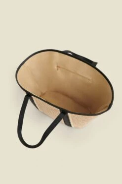Raffia Tote Bag With Contrast Straps -Sosandar Fashion Store web 2504 box s25ac034nl0003 4