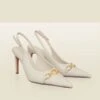 Ecru Chain Detail Slingback Court Shoe 2 Ecru Chain Detail Slingback Court Shoe -Sosandar Fashion Store web 2504 box s25fw016eu0001 1