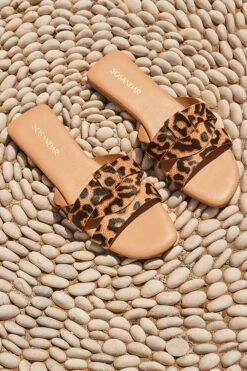 Leopard Print Cross Strap Sandals