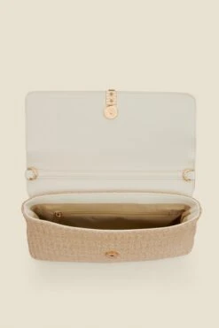 Natural Raffia Clutch With Tassel Detail -Sosandar Fashion Store web 2506 box s25ac143nl0003 4