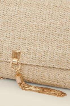 Natural Raffia Clutch With Tassel Detail -Sosandar Fashion Store web 2506 box s25ac143nl0003 5