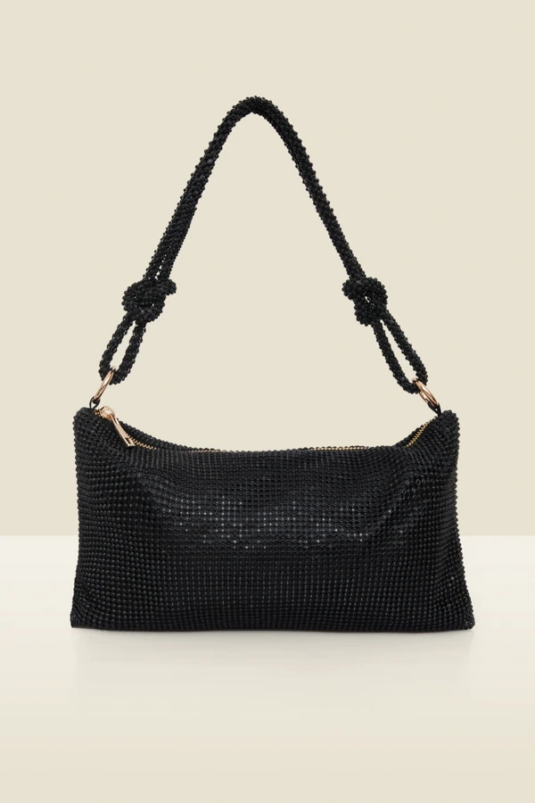 Black Rhinestone Knot Detail Bag 3 Black Rhinestone Knot Detail Bag