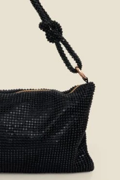 Black Rhinestone Knot Detail Bag 8 Black Rhinestone Knot Detail Bag -Sosandar Fashion Store web 2506 box a23ac016bk0001 483