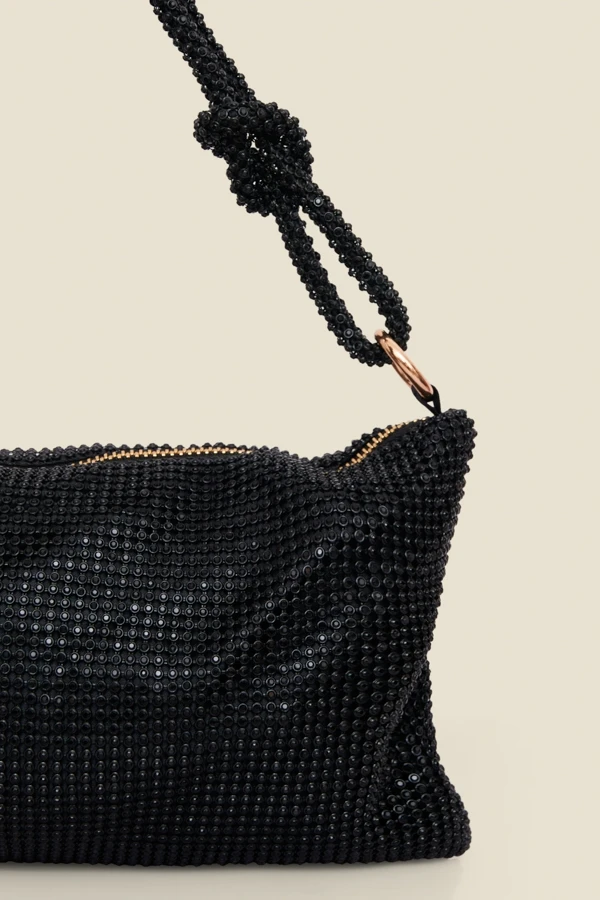 Black Rhinestone Knot Detail Bag 5 Black Rhinestone Knot Detail Bag - Image 3
