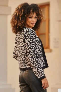 Leopard Print Cardigan With Luxe Gold Buttons -Sosandar Fashion Store web 2507 04 a25tk257nlbn01 a22bl020bk00001 04 168