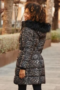 Leopard Print Faux Fur Trim Padded Coat -Sosandar Fashion Store web 2507 16 a25ow009nlbn01 a25tk462bk0001 a24bd030bk0001 16 190