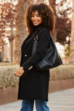 Black Gold Button Detail Coat -Sosandar Fashion Store web 2507 18 a25ow038bk0001 a25tk462bk0001 a24bd024be0010 a25ac105bk0001 18 417